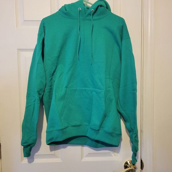 HANES Ecosmart Green Hoodie Sweatshirt Medium - Picture 1 of 3